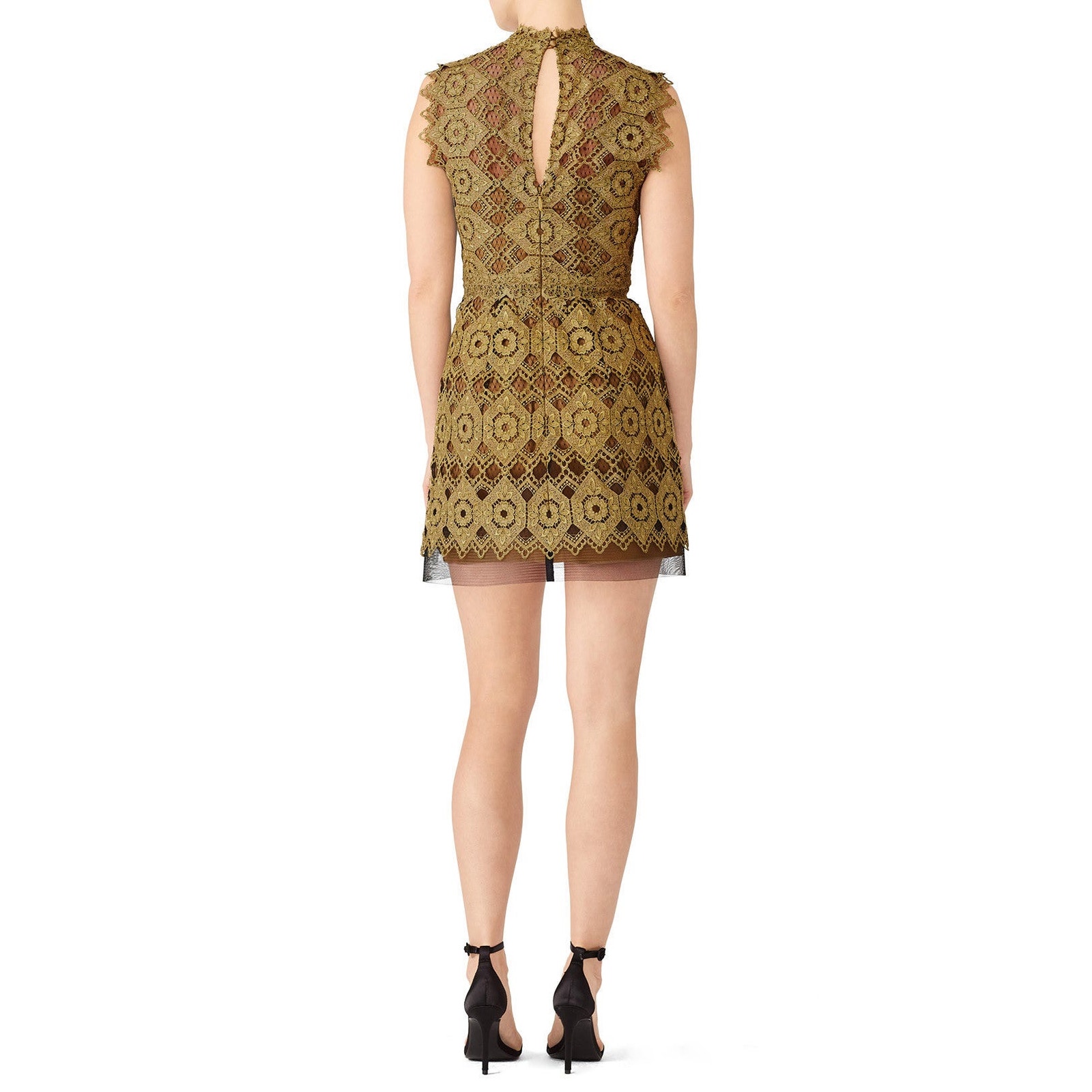 Catherine Deane Black And Gold Lace Kate Dress Size 4